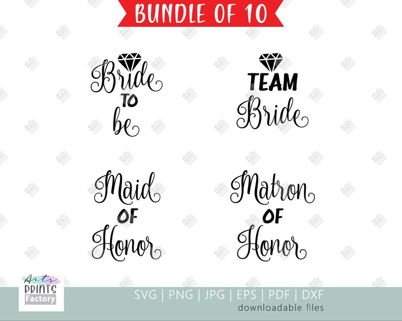 Download Bridesmaid Svg Bride And Wedding Bundle Of 10 Bride Svg Wedding Svg Bachelorette Svg Bridal Shower Clip Art Art Collectibles Trendingtamillyrics Com
