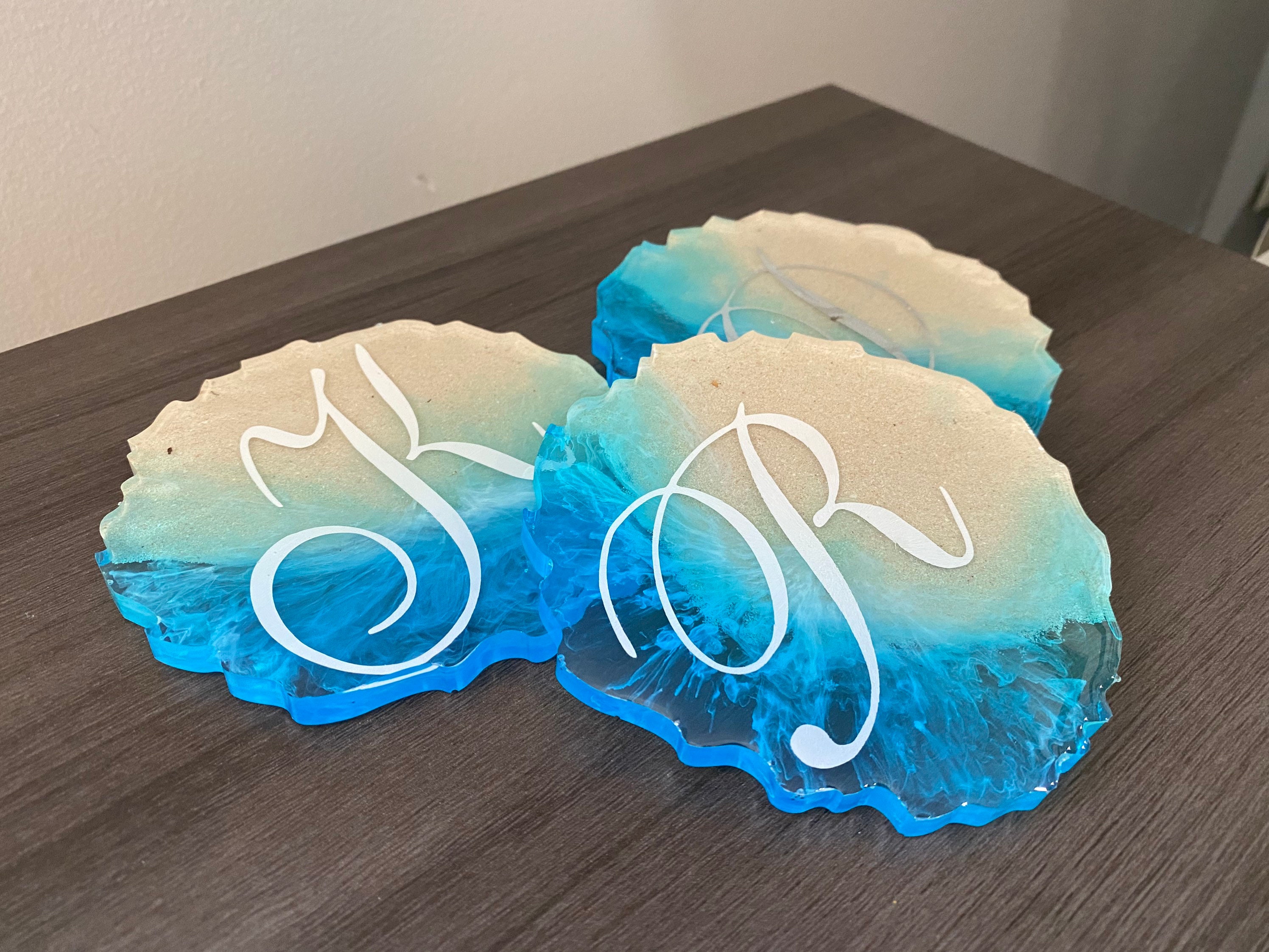 Customized beach themed resin coasters Etsy
