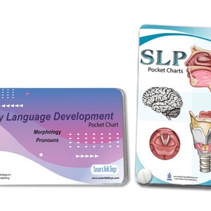SLP Anatomy Pocket Charts & Early Language Development Chart, Morphology, Designed for SLP Speech Language Pathologists. Processed by Age,