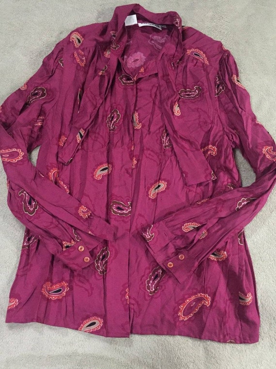 Vintage Pink Paisley Blouse 16
