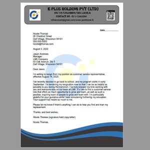 Briefkopf-Vorlage, Corporate Briefkopf, Business Briefkopf, druckbare bearbeitbare A4 Größe MS Word-Vorlage, sofortiger Download