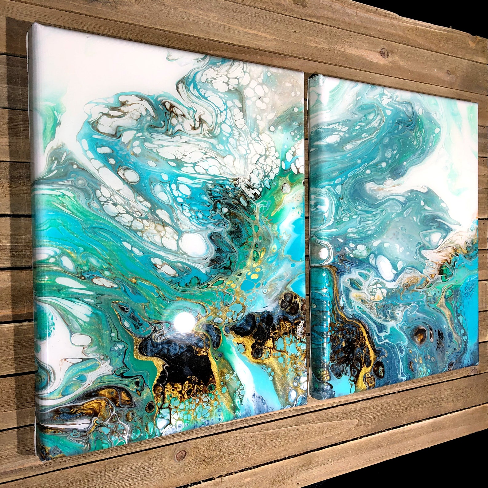 Original Acrylic Dutch Pour Painting Abstract Wall Decor 2 Etsy