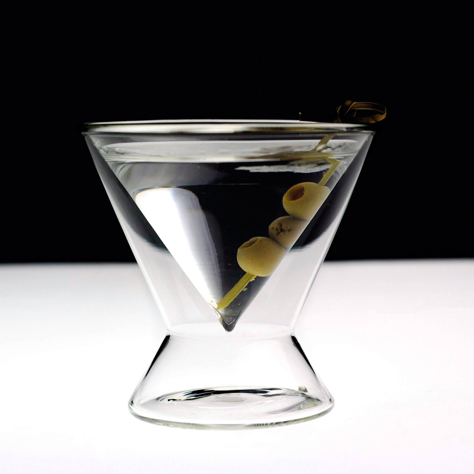 Stemless Clear Cocktail Martini Glass (Optional Personalized Crystal  Rhinestones)