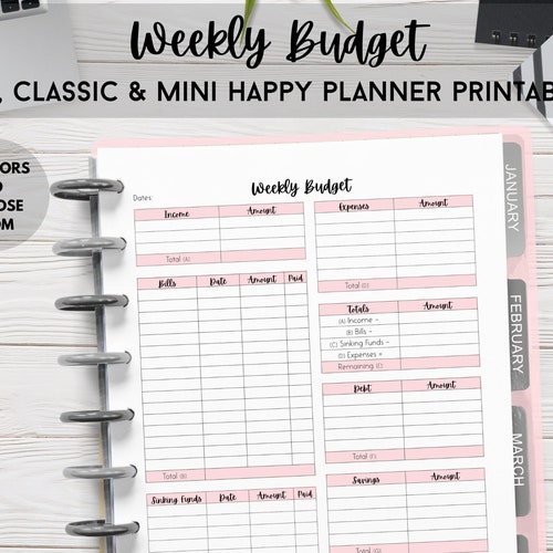 Monthly Budget Planner - Etsy