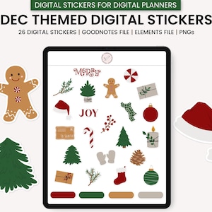 December Themed Digital Stickers, Winter Digital Stickers, Christmas Digital Stickers, Holiday Digital Planner Stickers, GoodNotes Stickers