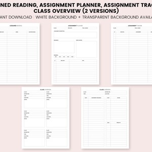 Student Digital Planner Templates Student Planner Inserts - Etsy