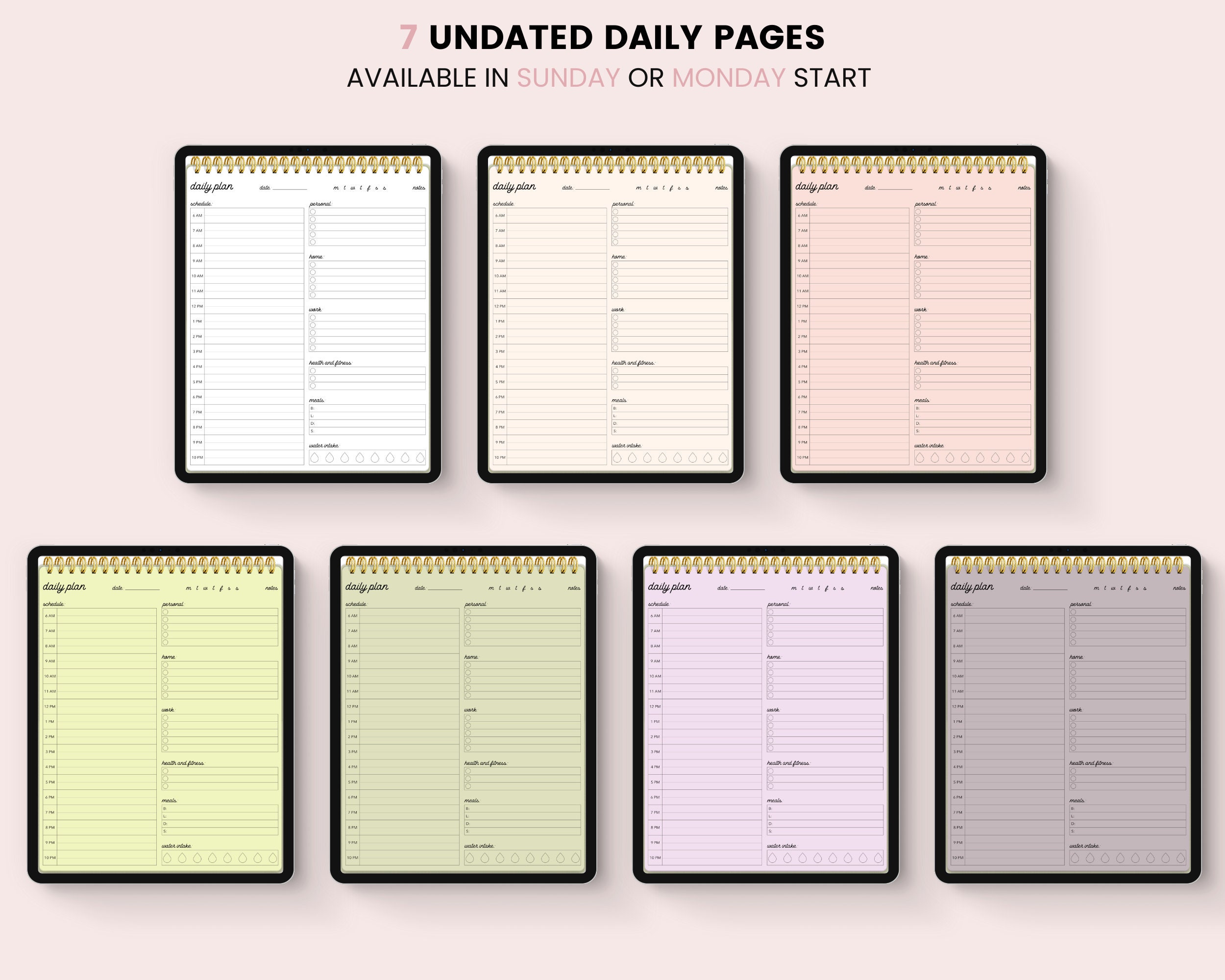 Daily Digital Planner Daily Planner Notepad Daily Schedule Etsy 6495