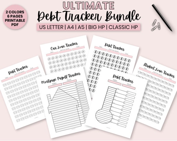 Debt Tracker Printable, Debt Tracker Visual, Budget