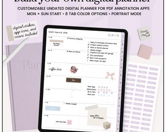 Undated Digital Planner, Minimalist Planner, GoodNotes Digital Planner, iPad Planner, 2025 Digital Planner, 2026 Digital Planner