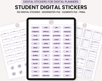 Digitale Studenten Aufkleber, Digitale Akademische Aufkleber, College Digitale Aufkleber, GoodNotes Digitale Aufkleber, Digitale Planer Aufkleber