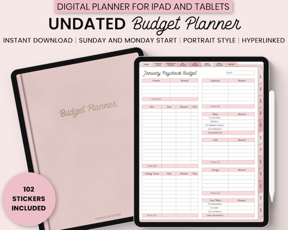 Digital Budget Planner, Digital Finance Planner, Digital Planner, Bi-Weekly Budget, Monthly Budget, GoodNotes Digital Planner, iPad Planner