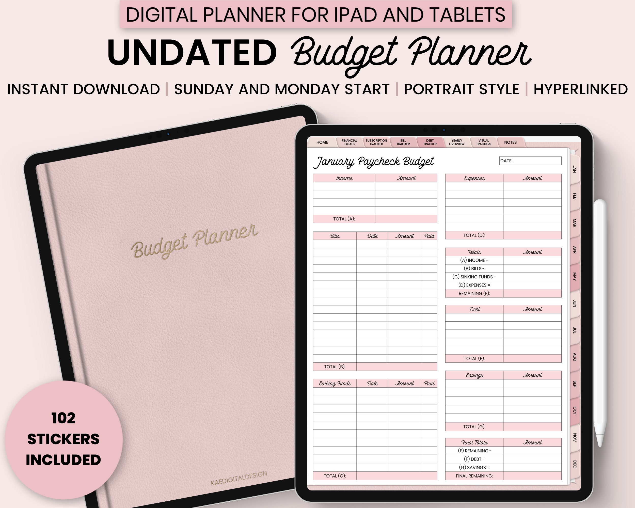 Simplified Monthly Budget Planner Notepad, Undated Financial Planner  Organizer Budget Book/Expense Tracker Notebook/Basic Budget Journal to Take
