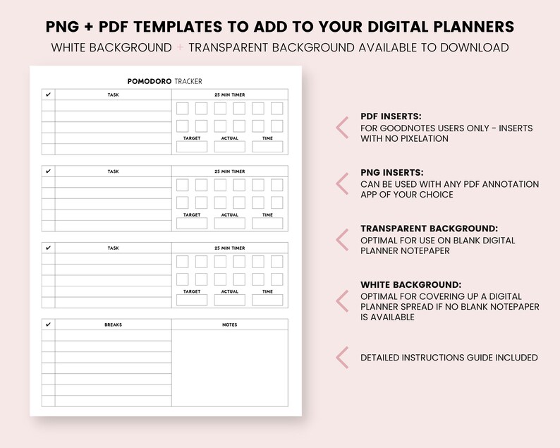 Student Digital Planner Templates Student Planner Inserts - Etsy