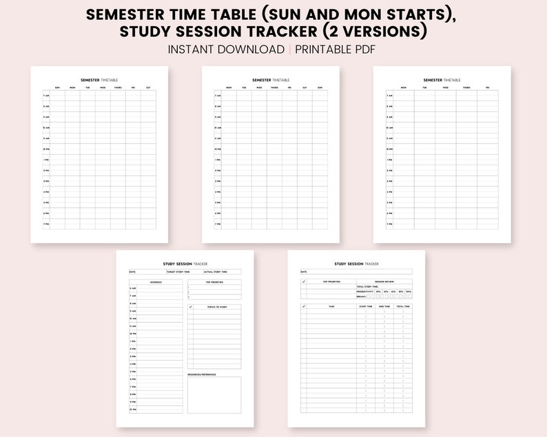 Student Planner Printable College Student Planner University Etsy Canada