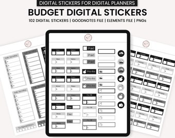 Digital Budget Stickers, Digital Finance Stickers, GoodNotes Digital Stickers, Digital Planner Stickers, GoodNotes Elements, Digital Widgets