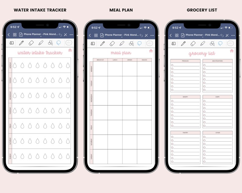Digital Phone Planner Digital Pocket Planner Iphone Digital Etsy