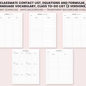Student Digital Planner Templates Student Planner Inserts - Etsy