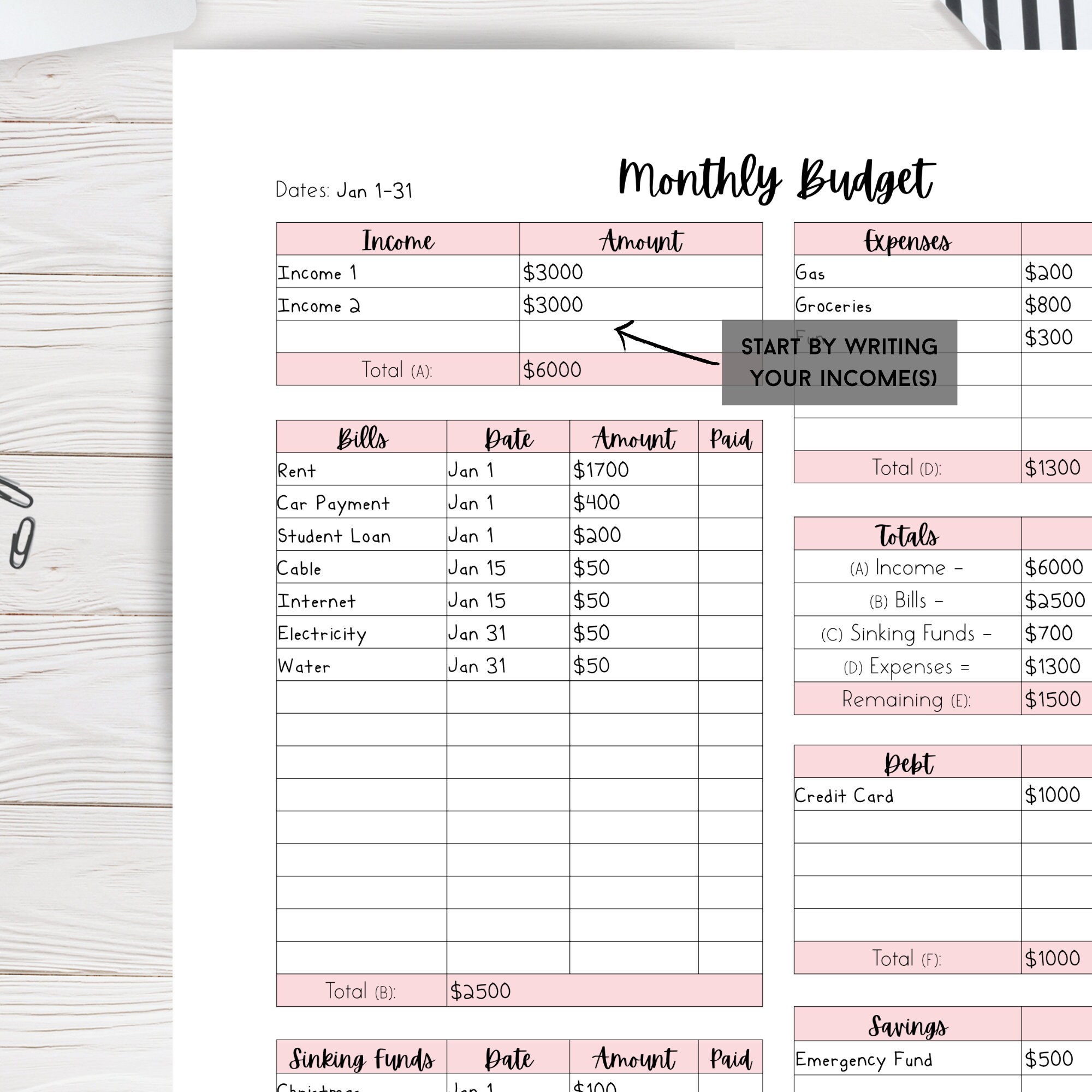 Classic Happy Planner Monthly Budget Classic Happy Planner | Etsy