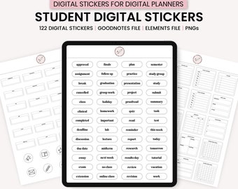 Digitale Studenten Aufkleber, Digitale Akademische Aufkleber, College Digitale Aufkleber, GoodNotes Digitale Aufkleber, Digitale Planer Aufkleber