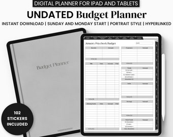 Digitale budgetplanner, digitale financiële planner, digitale planner, tweewekelijkse begroting, maandbudget, GoodNotes digitale planner, iPad planner
