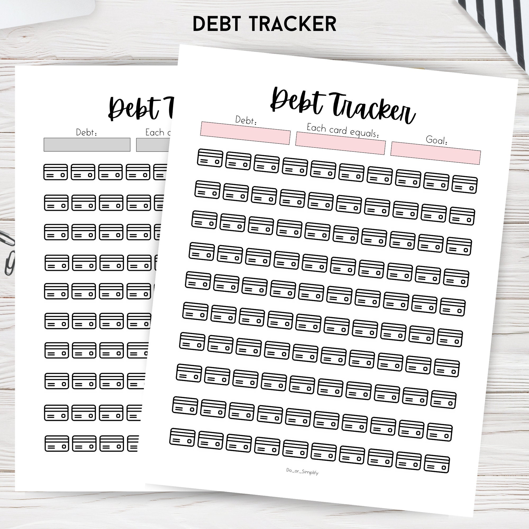Debt Tracker Printable Debt Tracker Visual Budget Printable Etsy