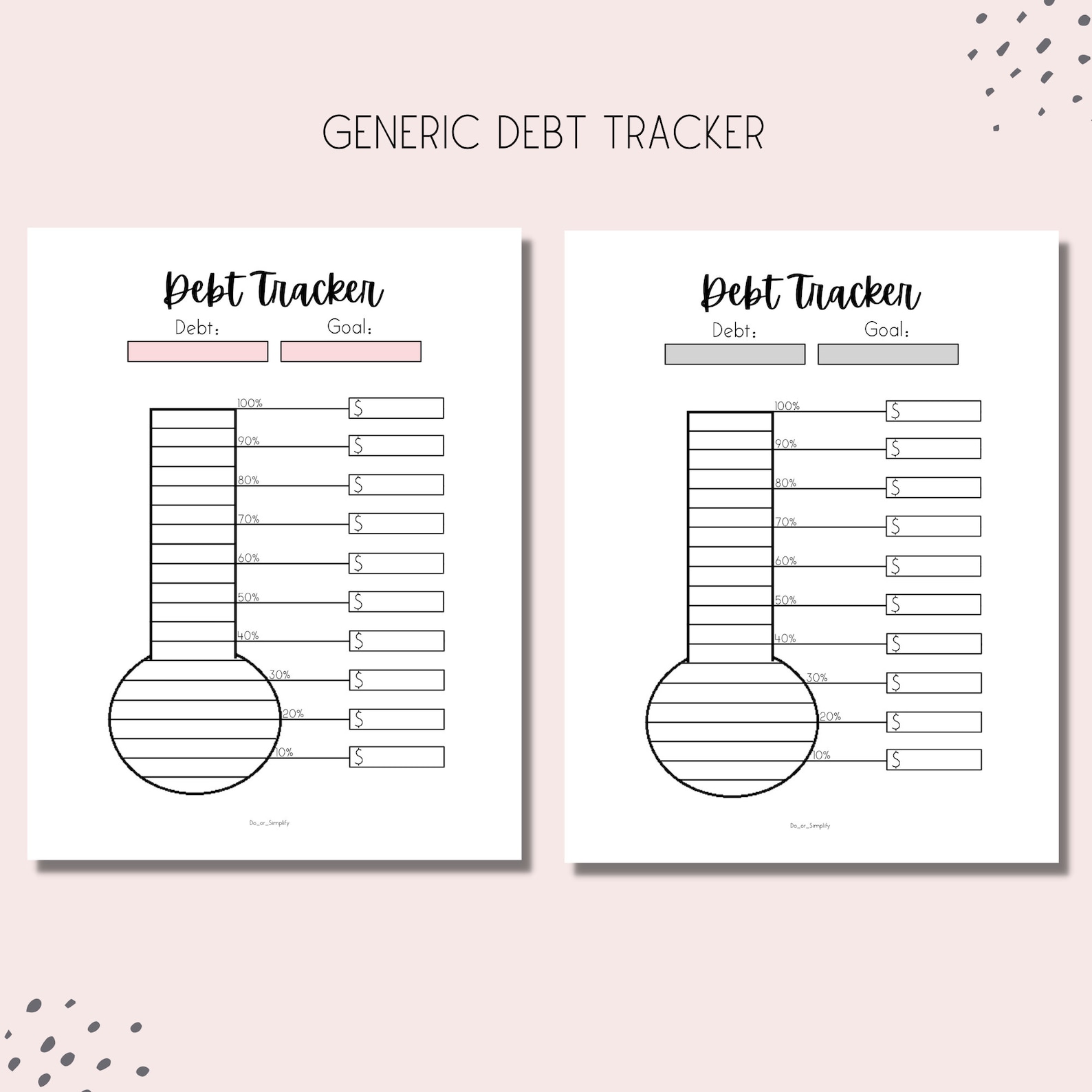 Debt Tracker Printable Debt Tracker Visual Budget Printable Etsy