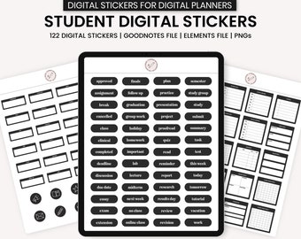 Digitale Studenten Aufkleber, Digitale Akademische Aufkleber, College Digitale Aufkleber, GoodNotes Digitale Aufkleber, Digitale Planer Aufkleber