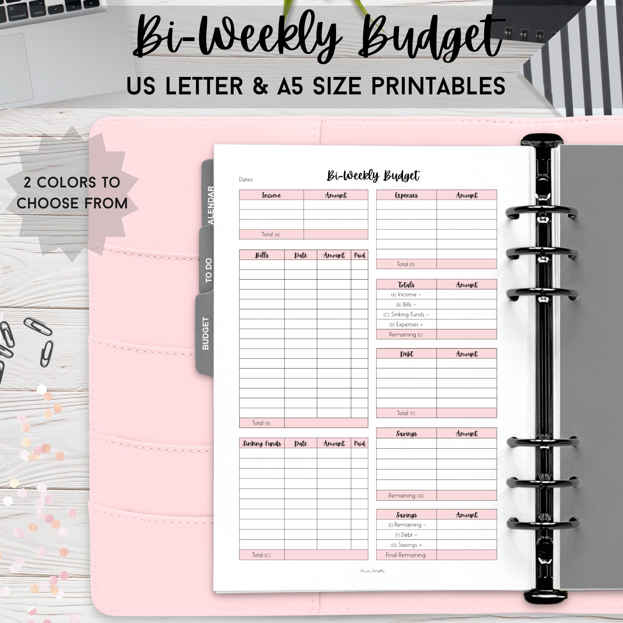 bi weekly budget planner budget printable budget template etsy