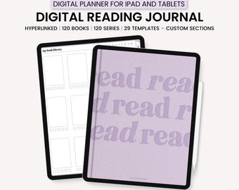 Digital Reading Journal, Digital Reading Planner, Reading Tracker, Reading Log, Book Review, Digital Bookshelf