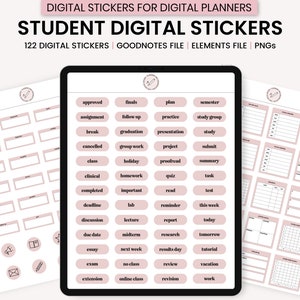 Digitale Studenten Aufkleber, Digitale Akademische Aufkleber, College Digitale Aufkleber, GoodNotes Digitale Aufkleber, Digitale Planer Aufkleber