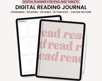 Digital Reading Journal, Digital Reading Planner, Reading Tracker, Reading Log, Book Review, Digital Bookshelf