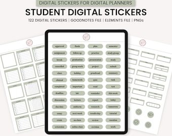 Digitale Studenten Aufkleber, Digitale Akademische Aufkleber, College Digitale Aufkleber, GoodNotes Digitale Aufkleber, Digitale Planer Aufkleber