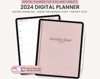 2024 Essential Digital Planner, Dated Digital Planner, Portrait Planner, Minimalist Planner, GoodNotes Digital Planner, iPad Planner