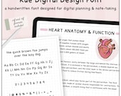 Kae Digital Design Handwritten Font, Digital Planning Font, GoodNotes Font, Neat Handwriting Font, Cute Font, Simple Font, Study Font