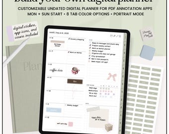Undated Digital Planner, Minimalist Planner, GoodNotes Digital Planner, iPad Planner, 2025 Digital Planner, 2026 Digital Planner