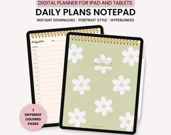 Dagelijkse digitale planner, dagelijkse planner Kladblok, dagelijkse planning, dagelijkse planner-sjabloon, dagelijkse digitale planner voor iPad, dagelijkse dagboekplanner