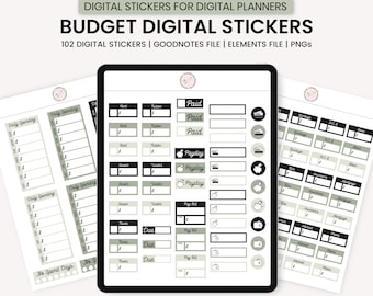 Digital Budget Stickers, Digital Finance Stickers, GoodNotes Digital Stickers, Digital Planner Stickers, GoodNotes Elements, Digital Widgets