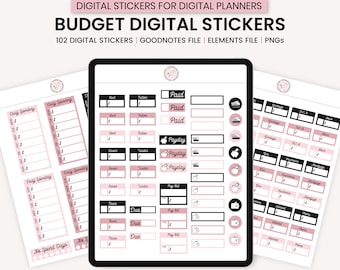 Digital Budget Stickers, Digital Finance Stickers, GoodNotes Digital Stickers, Digital Planner Stickers, GoodNotes Elements, Digital Widgets