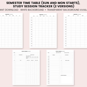 Student Digital Planner Templates Student Planner Inserts - Etsy