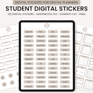 Digitale Studenten Aufkleber, Digitale Akademische Aufkleber, College Digitale Aufkleber, GoodNotes Digitale Aufkleber, Digitale Planer Aufkleber