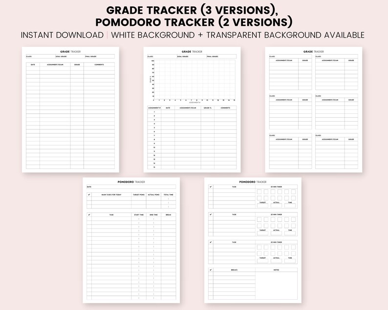 Student Digital Planner Templates Student Planner Inserts - Etsy