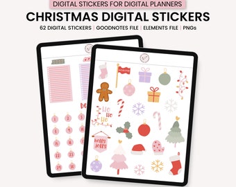 Christmas Digital Stickers, Digital Planner Stickers Widgets, GoodNotes Digital Stickers, Digital Planner Stickers, GoodNotes Elements