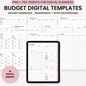 Budget Digital Planner Template, Finance Digital Planner Template, Digital Planner Widget, Digital Planner Inserts, Digital Planner Stickers
