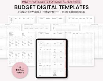 Budget Digital Planner Template, Finance Digital Planner Template, Digital Planner Widget, Digital Planner Inserts, Digital Planner Stickers