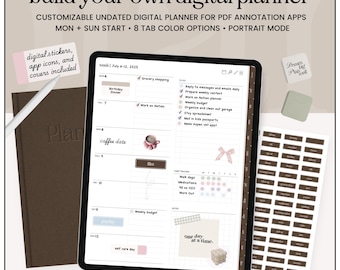 Undated Digital Planner, Minimalist Planner, GoodNotes Digital Planner, iPad Planner, 2025 Digital Planner, 2026 Digital Planner