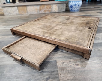 2 Drawer Puzzle Board with Lazy Susan and Base