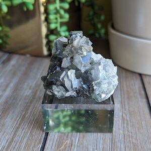 Fluorite with Calcite on Quartz, Green Fluorite from Fujian China, Fluorite and Bladed Calcite, Rare Fluorite Specimen, Minerals & Crystals