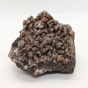 Schokoladenbrauner Hundezahn Calcit, Hundezahn Spar mit skalaren Kristallen, Kristallcalcit zur Erdung, Mineral, Steine