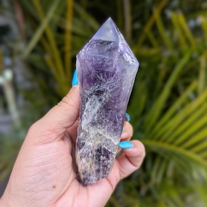 Small Bahia Amethyst Root from Brazil, Natural Dragon&#39;s Tooth Amethyst, Crystal Quartz Gemstones, Third Eye Chakra Healing, Scepter Wands