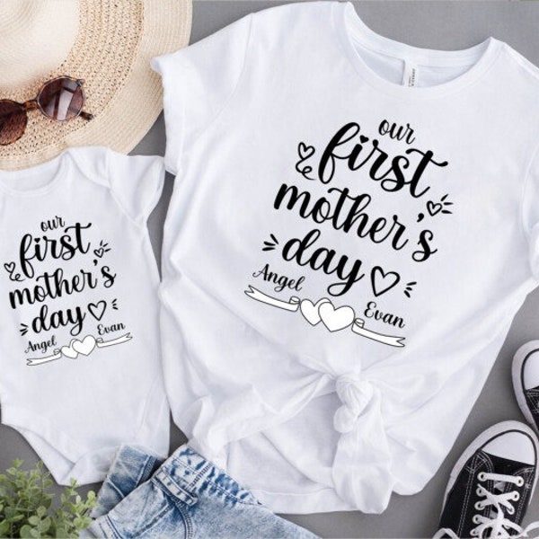 Mother And Baby First Mothers Day, Personalized Our First Mothers Day Shirt, New Mom Mothers Day Gift, PNG, DIGITAL PNG